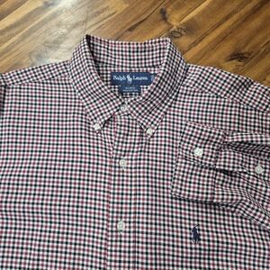 Ralph Lauren "Blake" Fit Button-Down Shirt Red, Black, White Gingham, Size XL